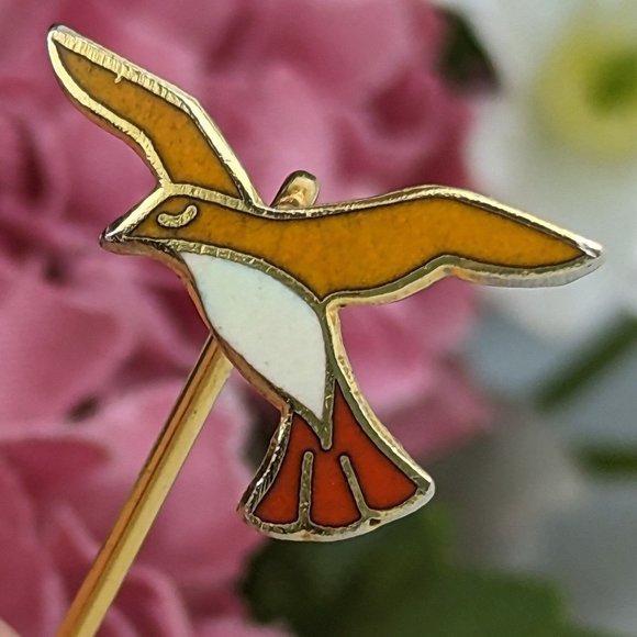 Assorted Vintage Stick Pins, Hat Pins, Coat Pin Orange Bird Caesar Cameo Diamond - Picture 7 of 9